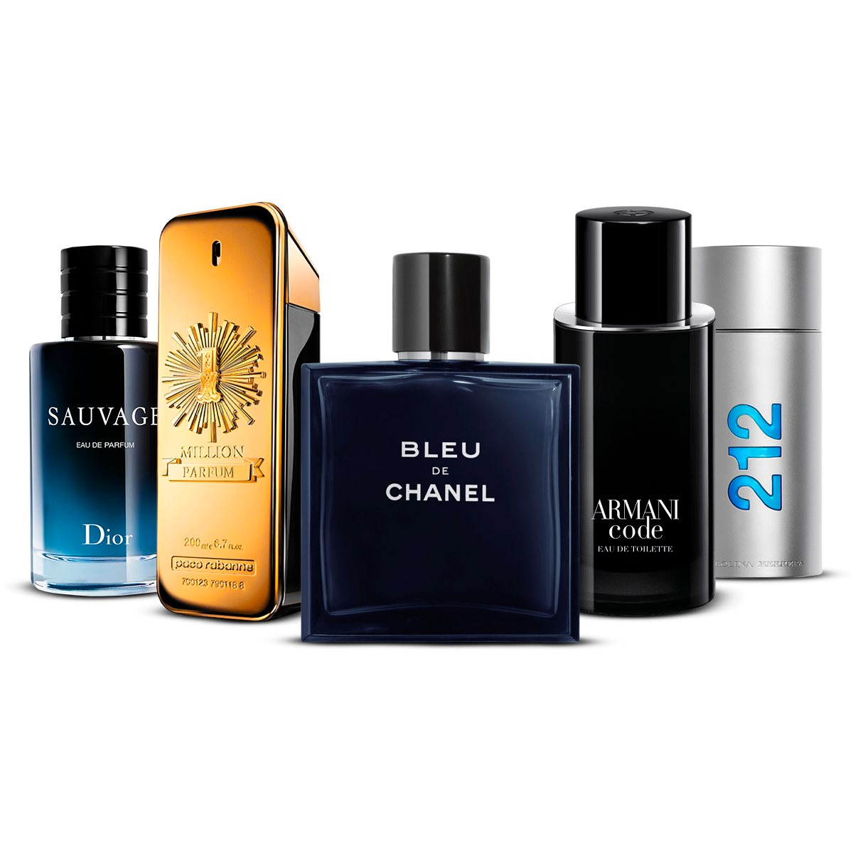 Set de 5 parfumuri  – Sauvage, 1 Million, Bleu de Chanel, Armani Code i 212 Men [100 ml]