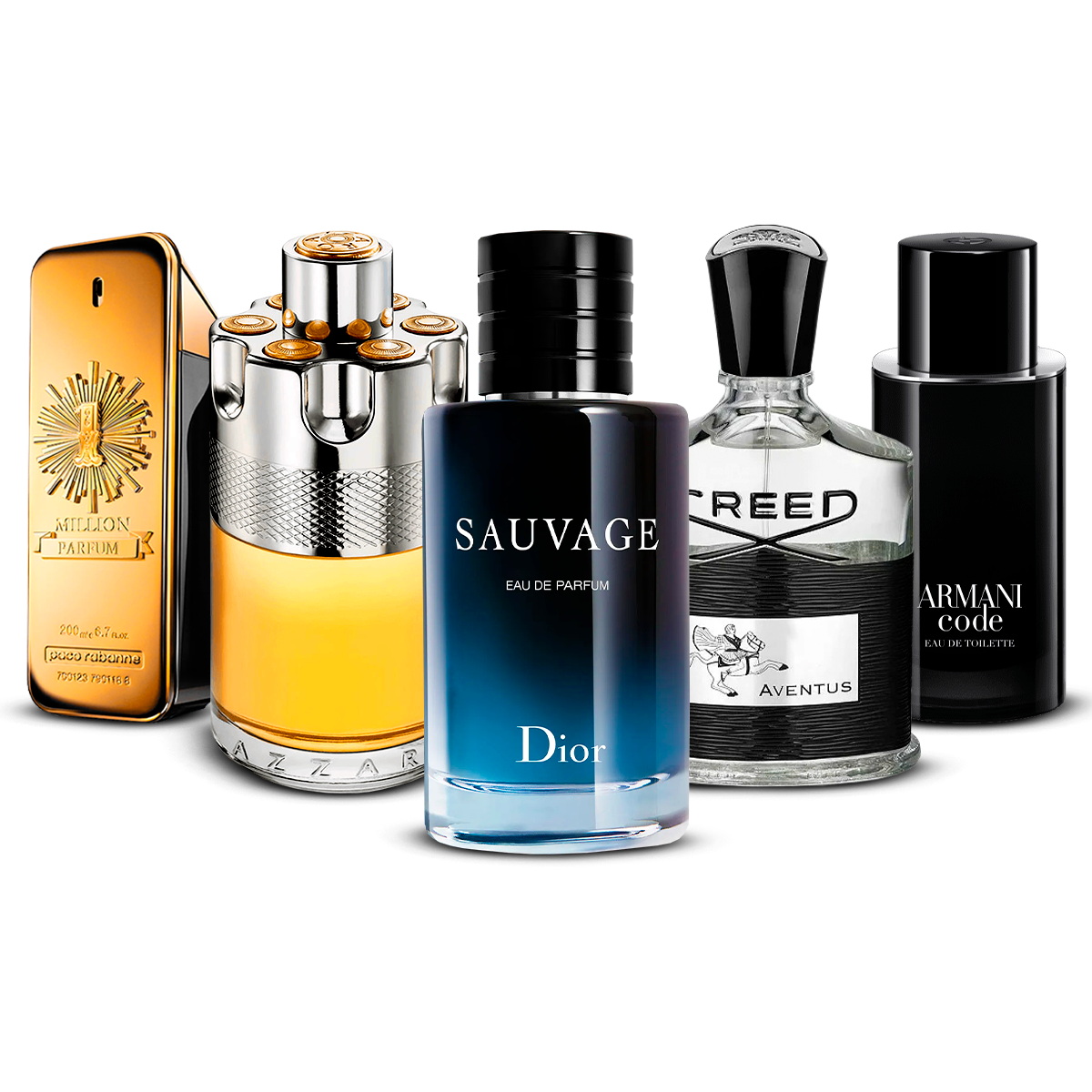 Set de 5 parfumuri – 1 Million, Azzaro Wanted, Sauvage, Creed Aventus i Armani Code [100 ml]