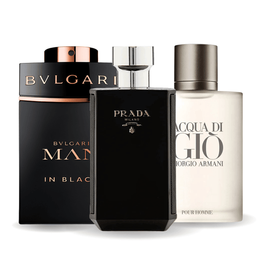 Set de 3 parfumuri | Bvlgari In Black, Giorgio Armani Acqua Di Gio, L'Homme Prada Intense 100 ml