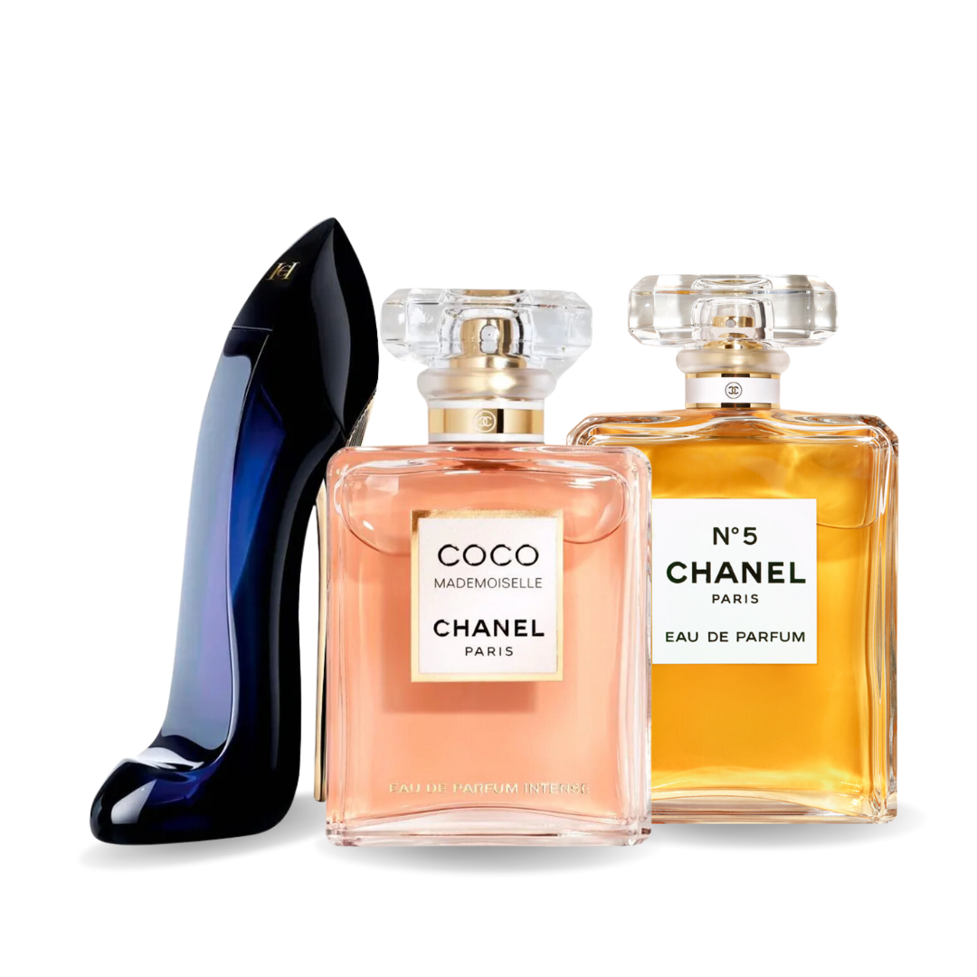 Set de 3 parfumuri | GOOD GIRL, COCO MADEMOISELLE, Chanel Nº5 100 ml