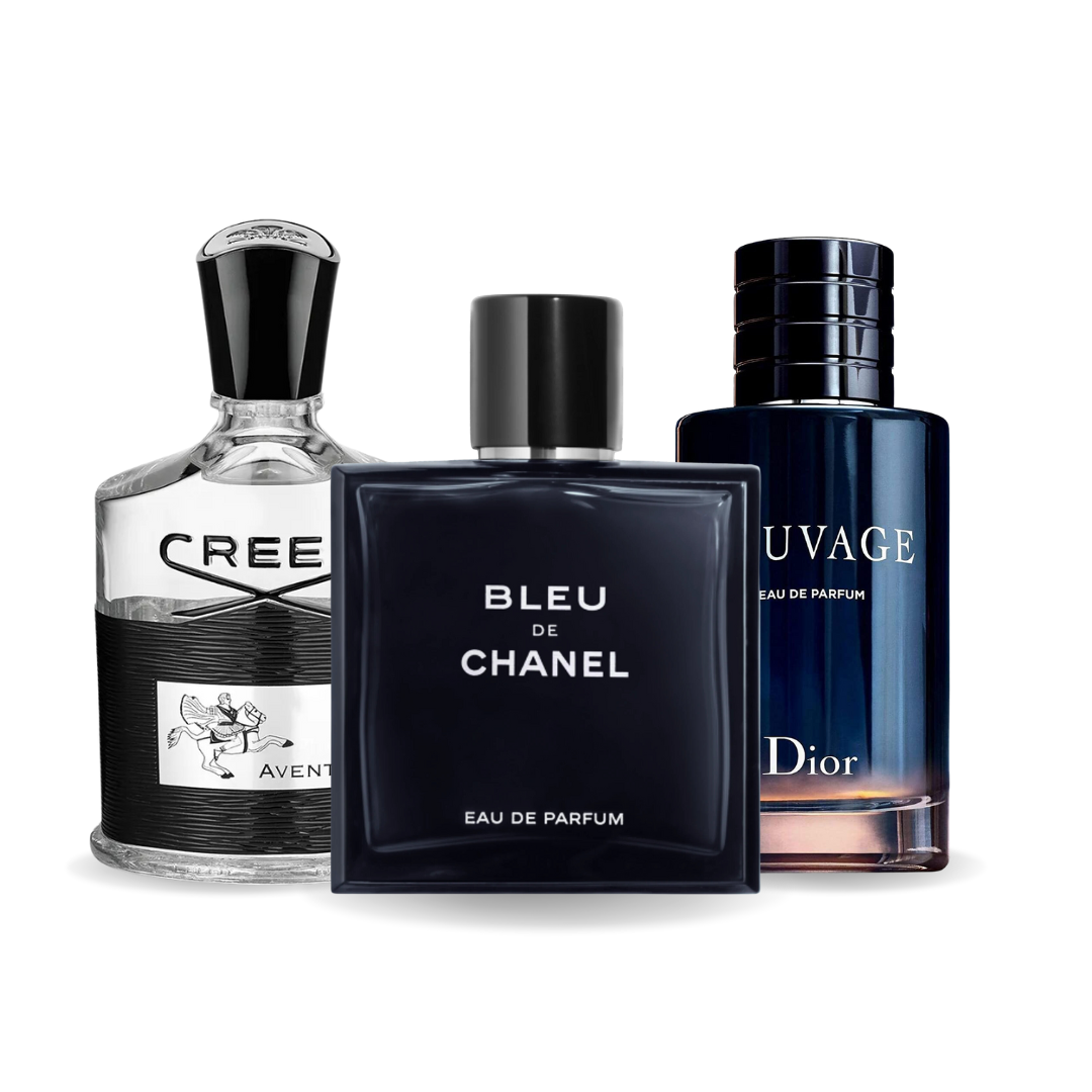 Set de 3 parfumuri | Creed Aventus, Bleu de Chanel, Dior Sauvage 100 ml