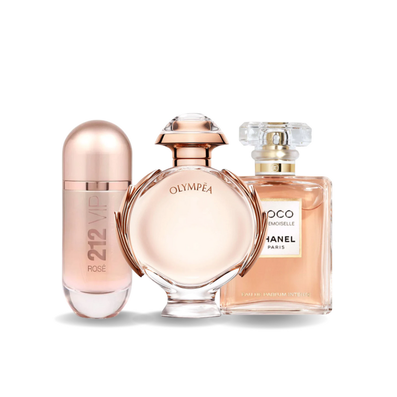 Set de 3 parfumuri | 212 VIP ROSÉ, OLYMPÉA, COCO MADEMOISELLE 100 ml