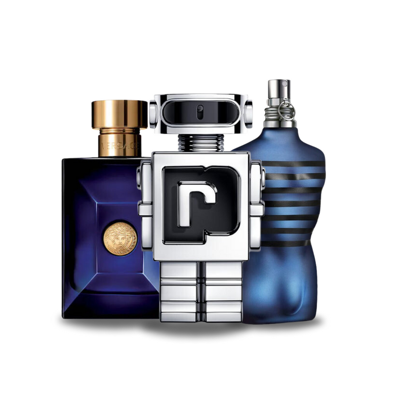 Set de 3 parfumuri | Versace DYLAN BLUE, Paco Rabanne PHANTOM, Jean Paul Gaultier ULTRA MALE 100 ml