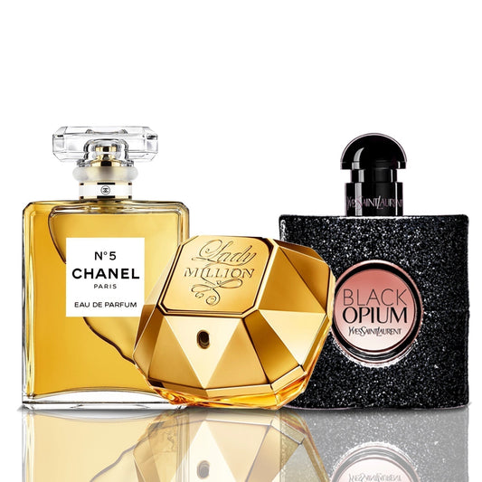 Set de 3 parfumuri | Chanel N°5 + Lady Million + Black Opium